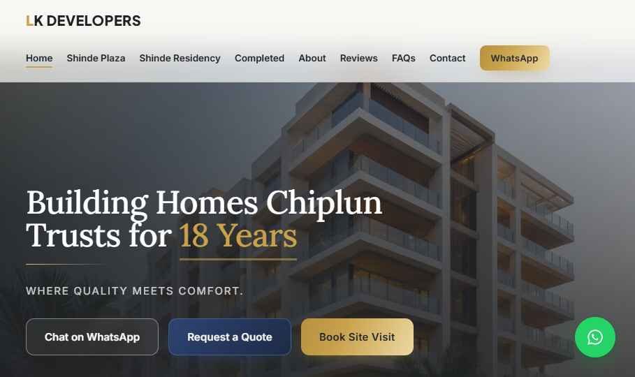 Real estate developer website designed by KonnectAI